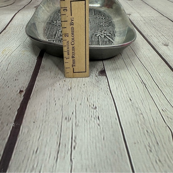 vintage Wilton Armetale Pewter Finish Palm Tree Bread Tray/Serving Plate - Picture 7 of 8